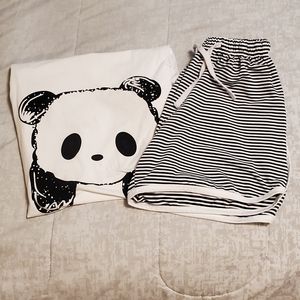 Cozy panda pajamas top and bottoms